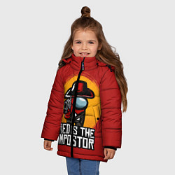 Куртка зимняя для девочки Red Is The Impostor, цвет: 3D-черный — фото 2