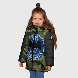 Куртка зимняя для девочки Военная Разведка, цвет: 3D-черный — фото 2