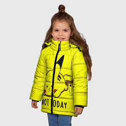 Куртка зимняя для девочки Пикачу лень, цвет: 3D-красный — фото 2