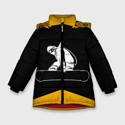 Куртка зимняя для девочки Сноубордист, цвет: 3D-красный