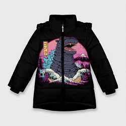 Куртка зимняя для девочки Godzilla, цвет: 3D-черный