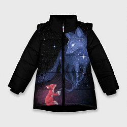 Куртка зимняя для девочки Лиса и ее дух, цвет: 3D-черный
