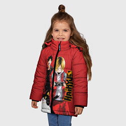 Куртка зимняя для девочки Haikyu!!!, цвет: 3D-черный — фото 2