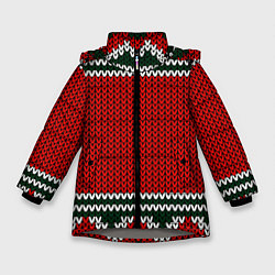 Куртка зимняя для девочки Новый Год, цвет: 3D-светло-серый
