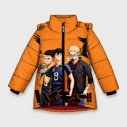 Куртка зимняя для девочки Haikyu Team, цвет: 3D-красный