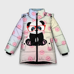 Куртка зимняя для девочки Милая пандочка, цвет: 3D-черный