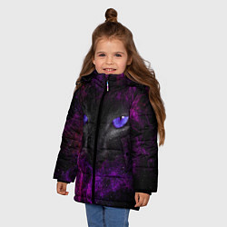 Куртка зимняя для девочки Кот, цвет: 3D-черный — фото 2