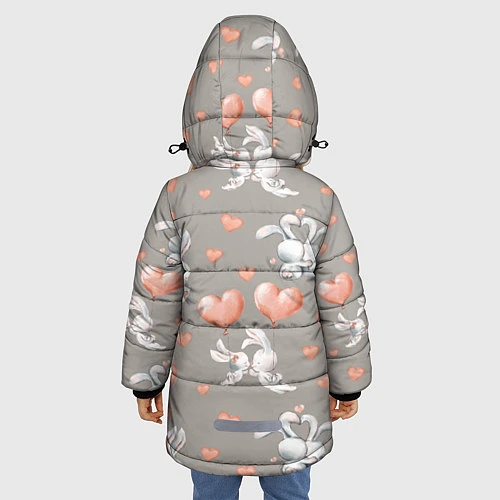 Зимняя куртка для девочки Влюбленные / 3D-Светло-серый – фото 4