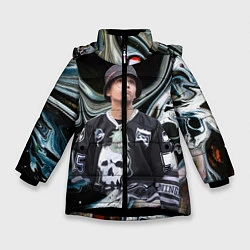 Куртка зимняя для девочки Slava Marlow, цвет: 3D-черный