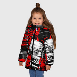 Куртка зимняя для девочки Автомобили, цвет: 3D-светло-серый — фото 2