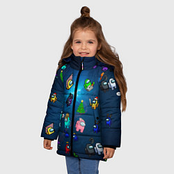 Куртка зимняя для девочки Among US, цвет: 3D-черный — фото 2