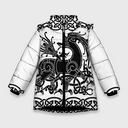 Зимняя куртка для девочки Вендельский олень чёрный 3D