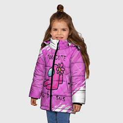 Куртка зимняя для девочки Among Us Z, цвет: 3D-черный — фото 2