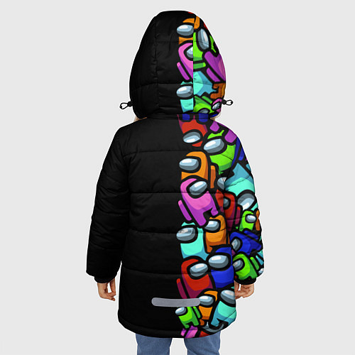 Зимняя куртка для девочки Among us / 3D-Светло-серый – фото 4