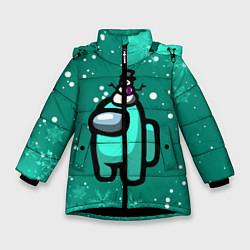 Куртка зимняя для девочки AMONG US - СНЕЖНЫЙ, цвет: 3D-черный