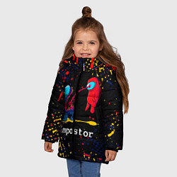Куртка зимняя для девочки Among Us - Impostor, цвет: 3D-черный — фото 2