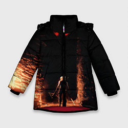 Куртка зимняя для девочки Ведьмак, цвет: 3D-красный