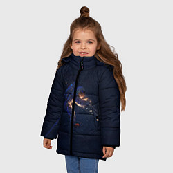 Куртка зимняя для девочки Космонавт, цвет: 3D-светло-серый — фото 2