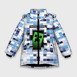 Куртка зимняя для девочки Minecraft S, цвет: 3D-черный