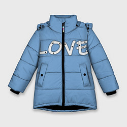 Куртка зимняя для девочки LOVE, цвет: 3D-черный