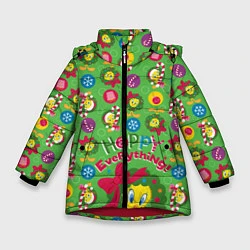 Куртка зимняя для девочки Happy everything!, цвет: 3D-красный