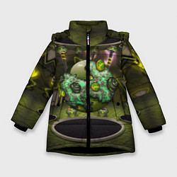 Куртка зимняя для девочки AbstractThings 3, цвет: 3D-черный