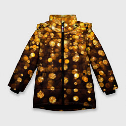 Куртка зимняя для девочки ЗОЛОТЫЕ БЛЕСТКИ, цвет: 3D-черный