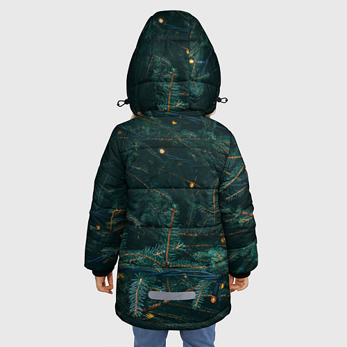 Зимняя куртка для девочки Елка / 3D-Светло-серый – фото 4