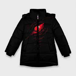 Куртка зимняя для девочки Годзилла, цвет: 3D-черный