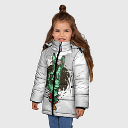 Куртка зимняя для девочки Zombie peace hand, цвет: 3D-черный — фото 2