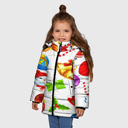 Куртка зимняя для девочки Новый год!, цвет: 3D-красный — фото 2