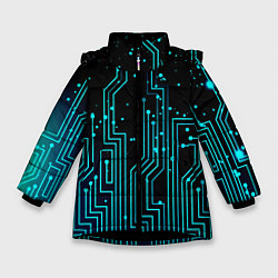 Куртка зимняя для девочки Цифровая Схема, цвет: 3D-черный