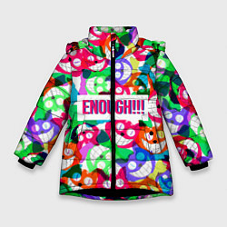 Куртка зимняя для девочки ENOUGH!, цвет: 3D-черный