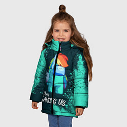 Куртка зимняя для девочки AMONG US - ПОНИ, цвет: 3D-светло-серый — фото 2