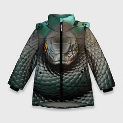 Куртка зимняя для девочки Чёрная мамба, цвет: 3D-светло-серый