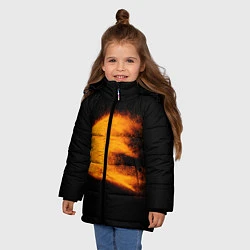 Куртка зимняя для девочки Огненная птица, цвет: 3D-черный — фото 2