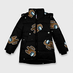 Куртка зимняя для девочки Пряник among us, цвет: 3D-черный