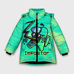 Куртка зимняя для девочки AMONG US IMPOSTOR, цвет: 3D-черный
