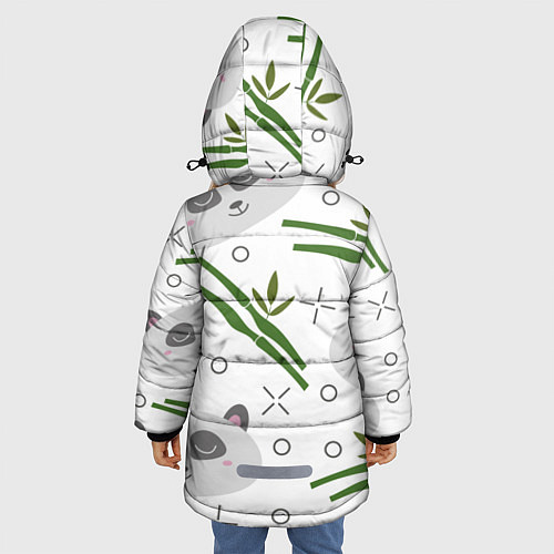 Зимняя куртка для девочки Панда с бамбуком / 3D-Светло-серый – фото 4