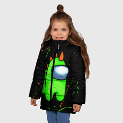 Куртка зимняя для девочки AMONG US - FORTNITE REX, цвет: 3D-светло-серый — фото 2