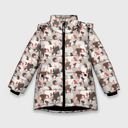 Куртка зимняя для девочки КоронаВирус, цвет: 3D-черный