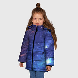 Куртка зимняя для девочки Звёздное небо, цвет: 3D-красный — фото 2