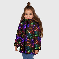 Куртка зимняя для девочки Разноцветное Сияние, цвет: 3D-черный — фото 2