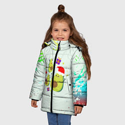 Куртка зимняя для девочки Новогодние Авокадо, цвет: 3D-красный — фото 2