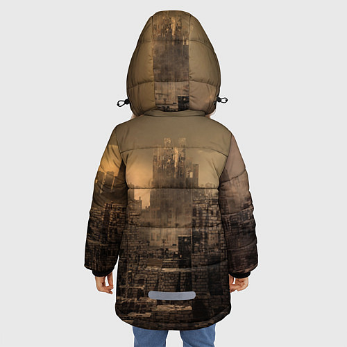 Зимняя куртка для девочки Metro город-призрак / 3D-Светло-серый – фото 4