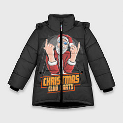 Куртка зимняя для девочки Christmas Club Party, цвет: 3D-черный