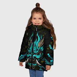 Куртка зимняя для девочки SAMURAI CYBERPUNK 2077, цвет: 3D-черный — фото 2