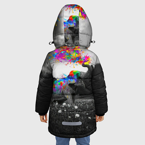 Зимняя куртка для девочки Слон / 3D-Светло-серый – фото 4