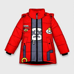 Куртка зимняя для девочки Brawl Stars Edgar косплей, цвет: 3D-черный