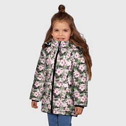 Куртка зимняя для девочки Камуфляж из цветов, цвет: 3D-красный — фото 2